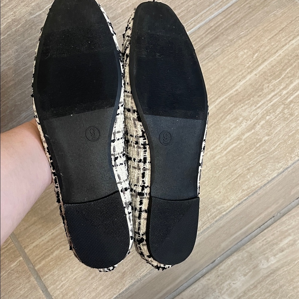 Falls Creek NWOT Sz 9 Black and White Tweed Bow Flats - Picture 8 of 10